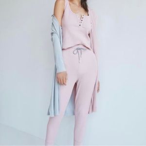 Anthropologie Daily Practice Pink Ribbed Joggers